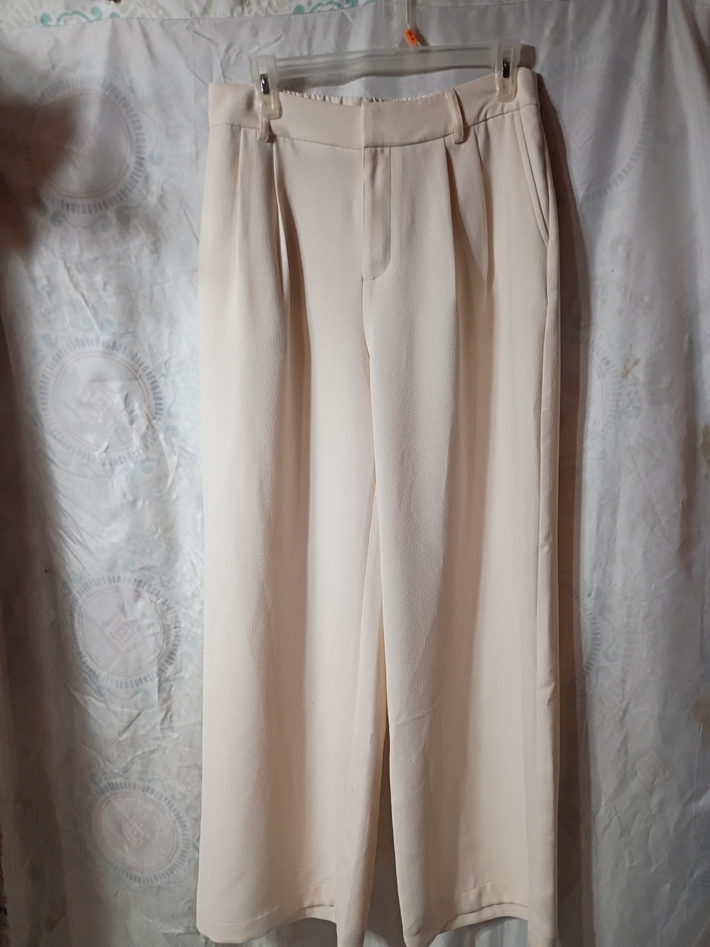 Wonderly Cream Wide-Leg Dress Pants